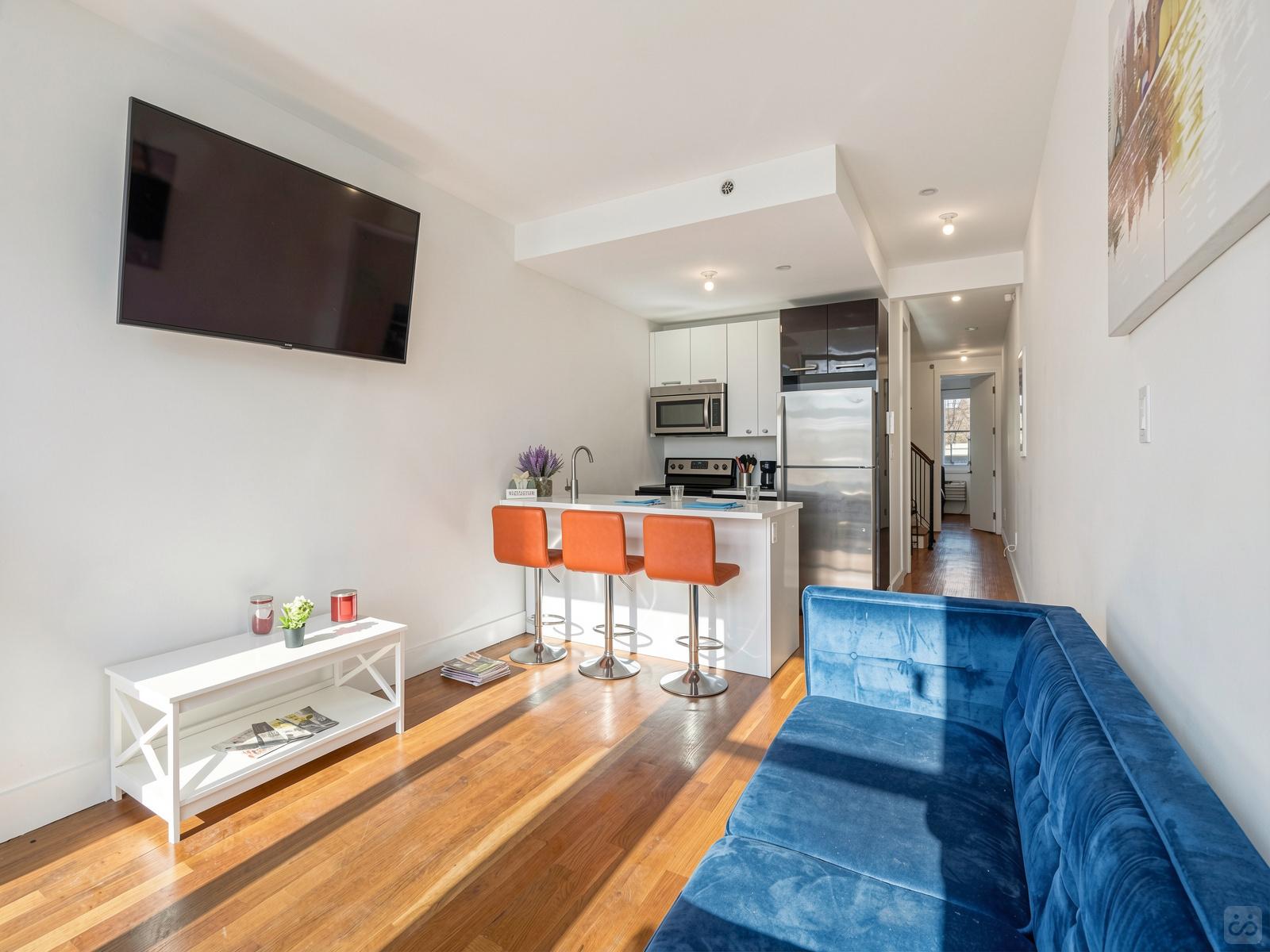La Superbe appartement lumineux avec terrasse + barbecue + cour arrière Résidence