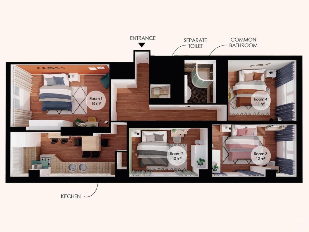 Das Schöne 75m² Wohnung zur Miete in coliving in Paris Haus