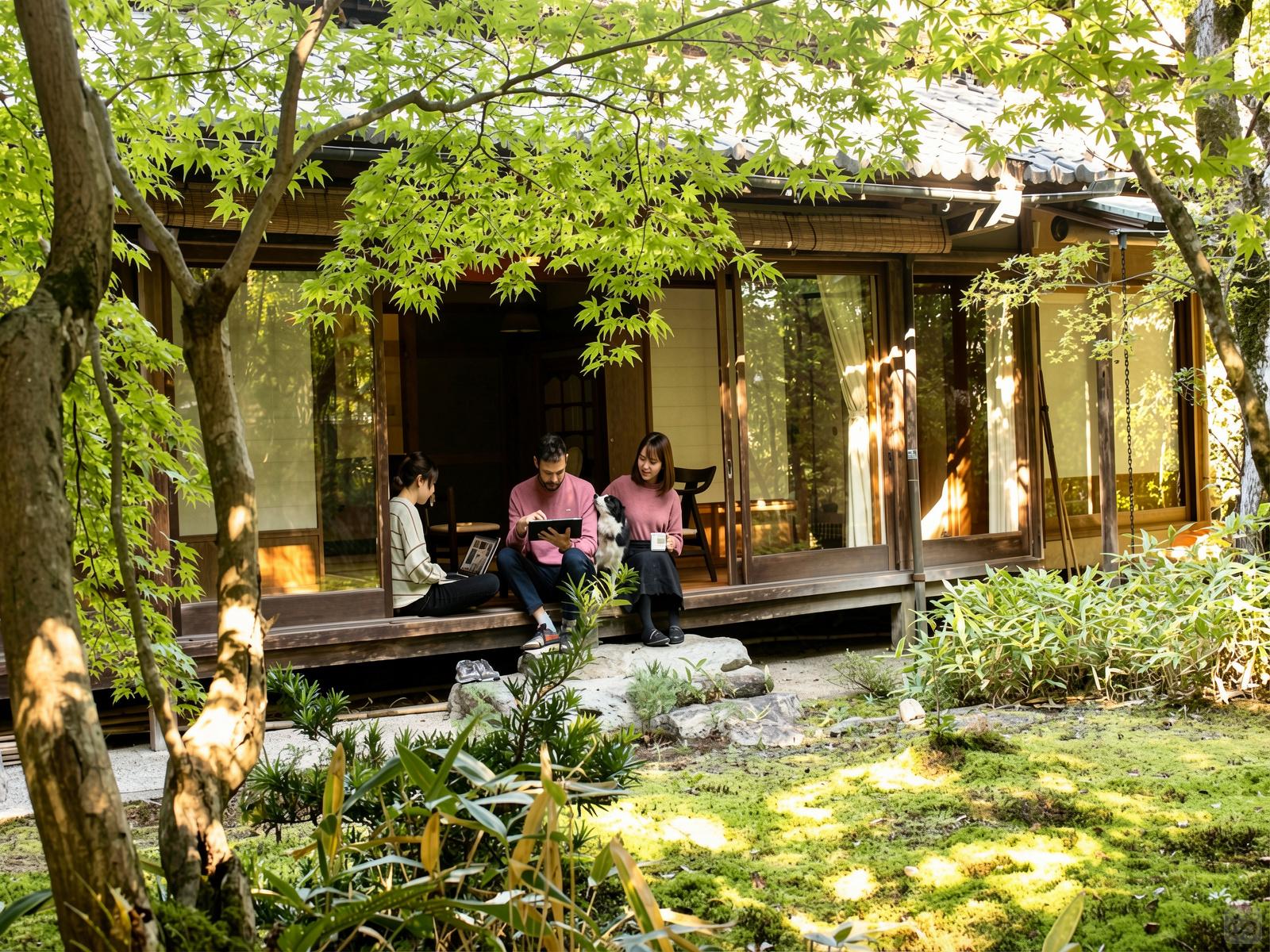 La Casa tradizionale di Kyoto con coworking e giardini di muschio